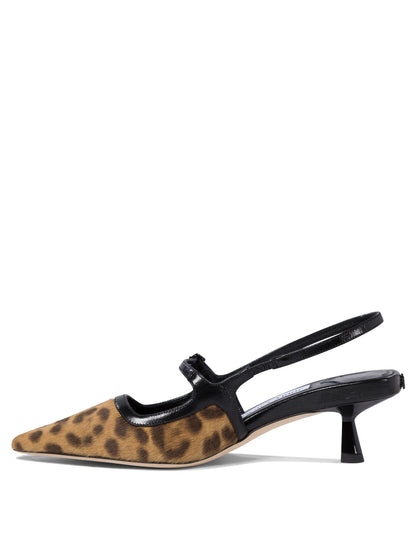 Jimmy Choo "Didi 45 mm" Slingbacks - Beige