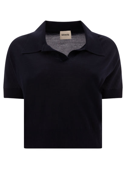 Khaite Cropped polo - Blue