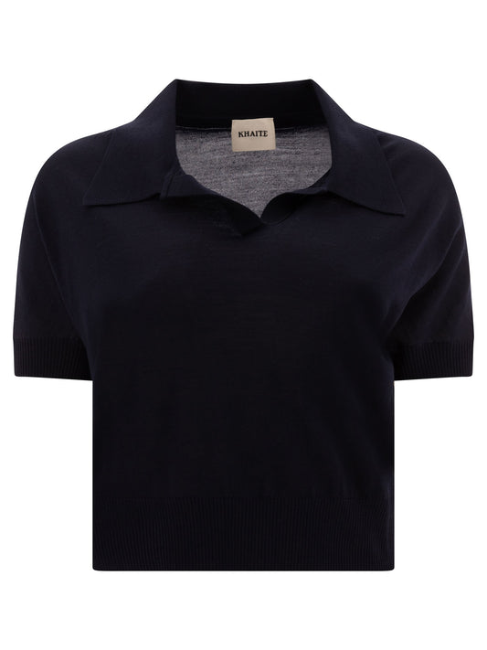 Khaite Cropped polo - Blue