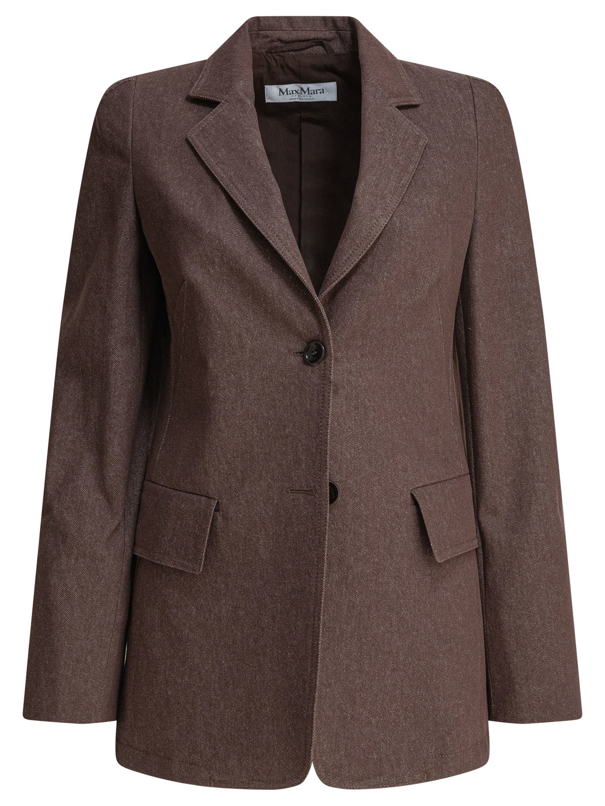 Max Mara Denim-effect cotton blazer - Brown