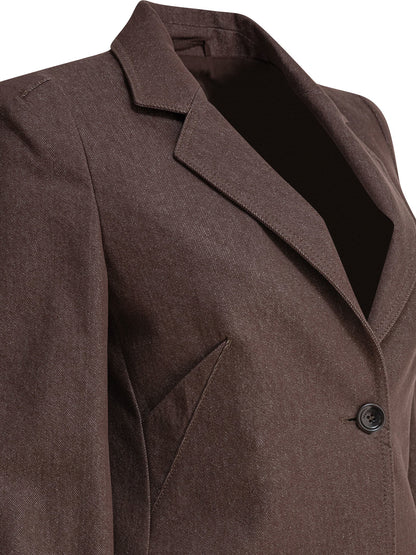 Max Mara Denim-effect cotton blazer - Brown