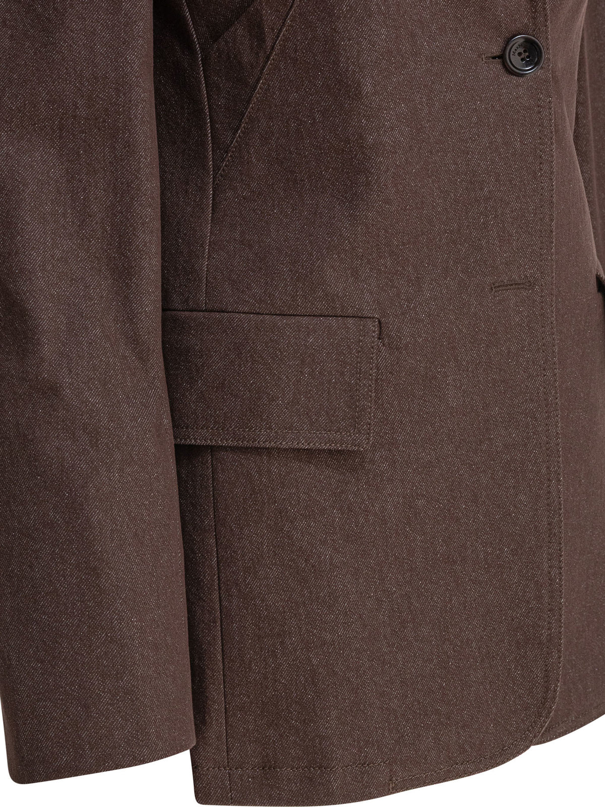 Max Mara Denim-effect cotton blazer - Brown