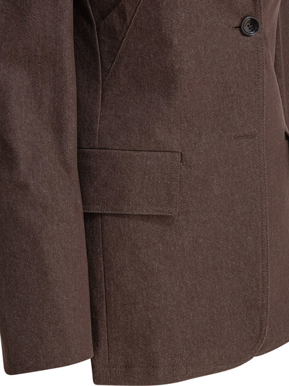 Max Mara Denim-effect cotton blazer - Brown