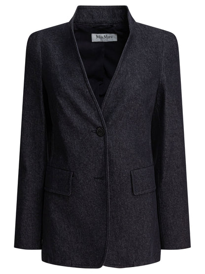 Max Mara Denim-effect blazer - Blue
