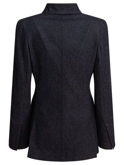 Max Mara Denim-effect blazer - Blue