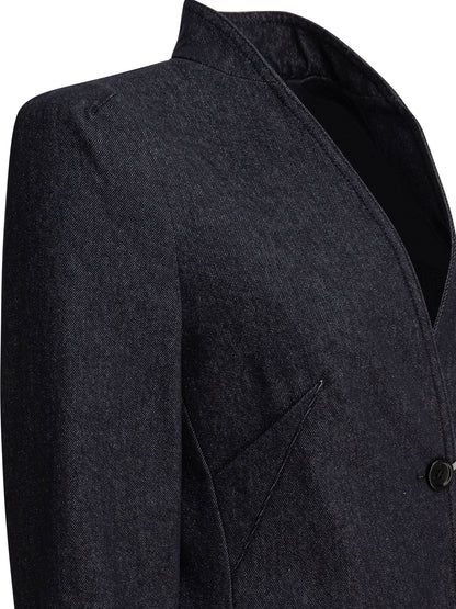 Max Mara Denim-effect blazer - Blue
