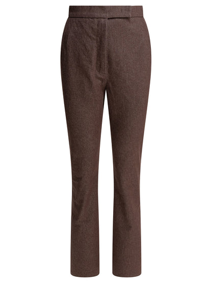 Max Mara Denim-effect cotton trousers - Brown