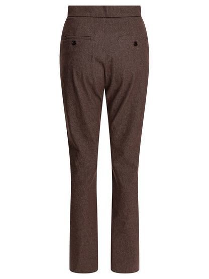 Max Mara Denim-effect cotton trousers - Brown