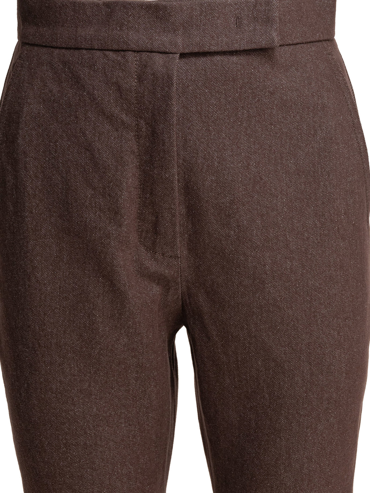 Max Mara Denim-effect cotton trousers - Brown