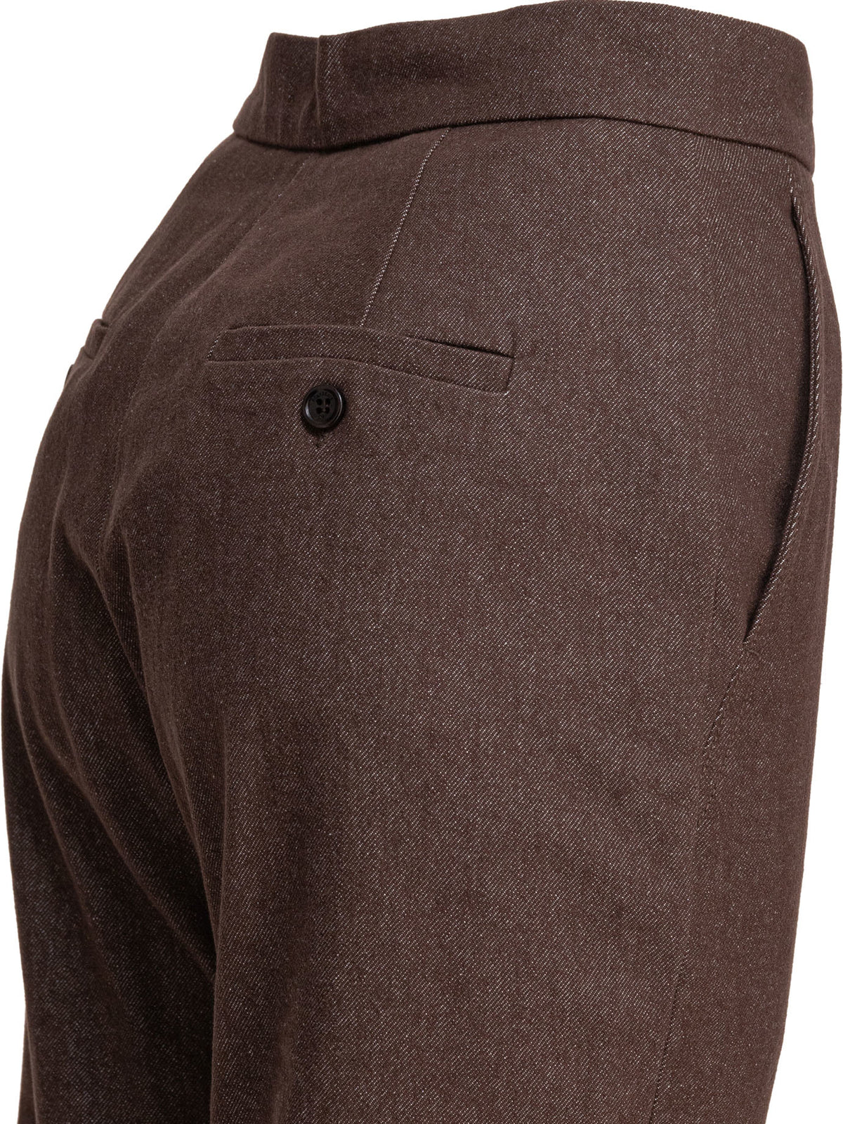 Max Mara Denim-effect cotton trousers - Brown