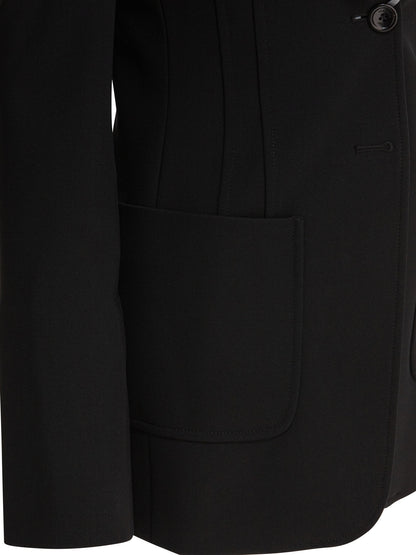 Max Mara Slim jersey blazer - Black