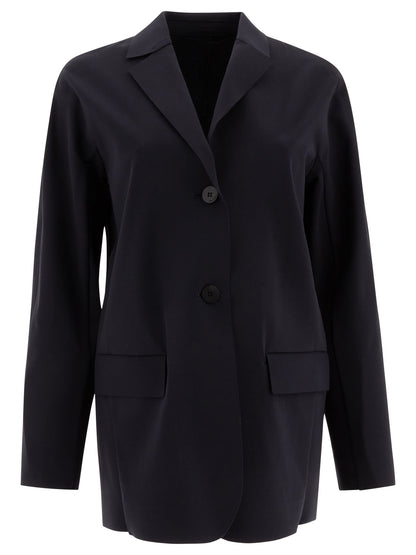 Max Mara Single-breasted jersey blazer - Blue