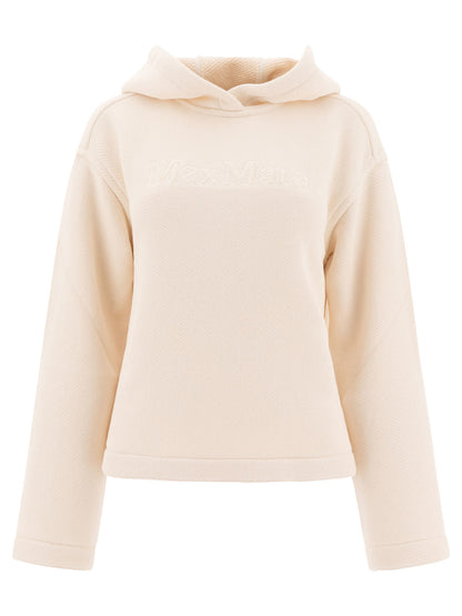Max Mara Hoodie with embroidered logo - White