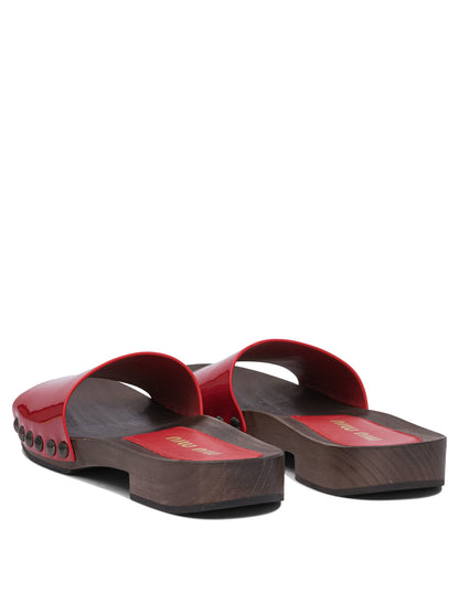 Miu Miu Patent leather clogs 30mm - Red