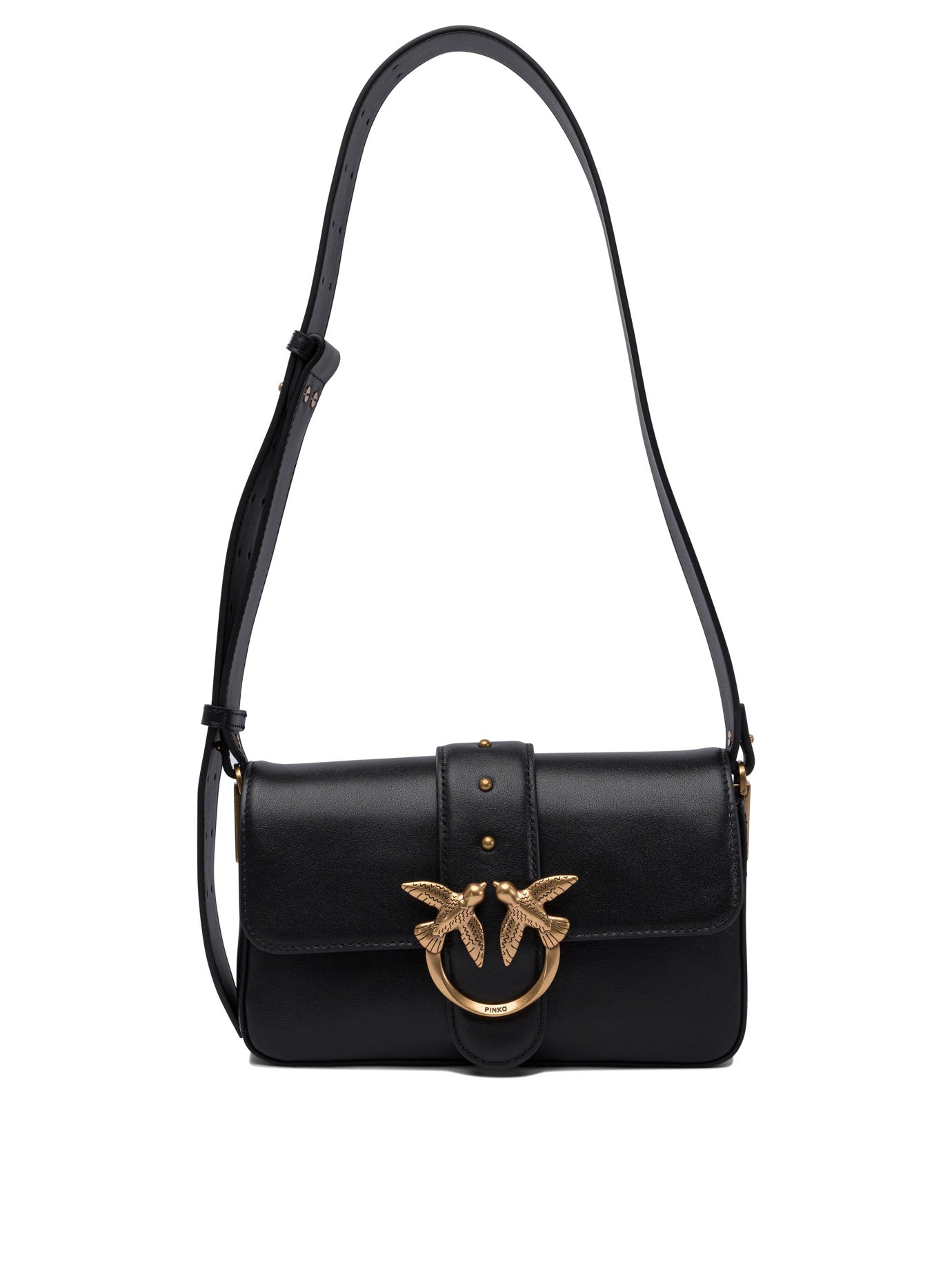 Pinko Borsa a tracolla morbida "Mini Love Bag" in pelle - Black