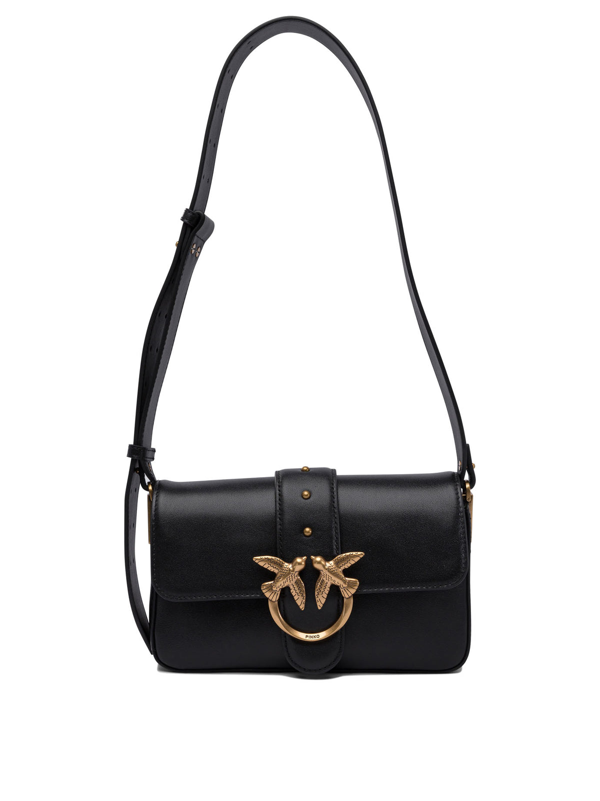Pinko Borsa a tracolla morbida "Mini Love Bag" in pelle - Black