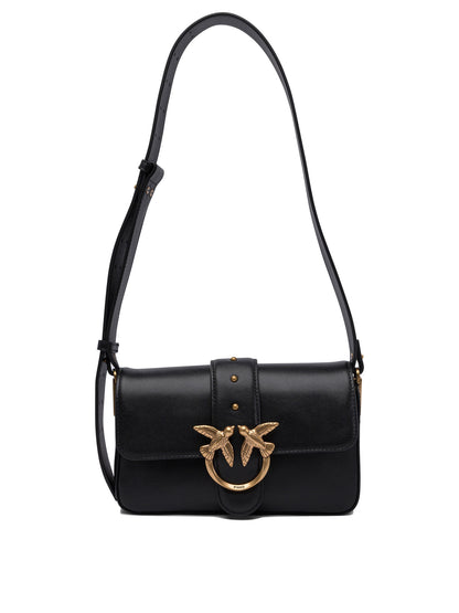 Pinko Borsa a tracolla morbida "Mini Love Bag" in pelle - Black