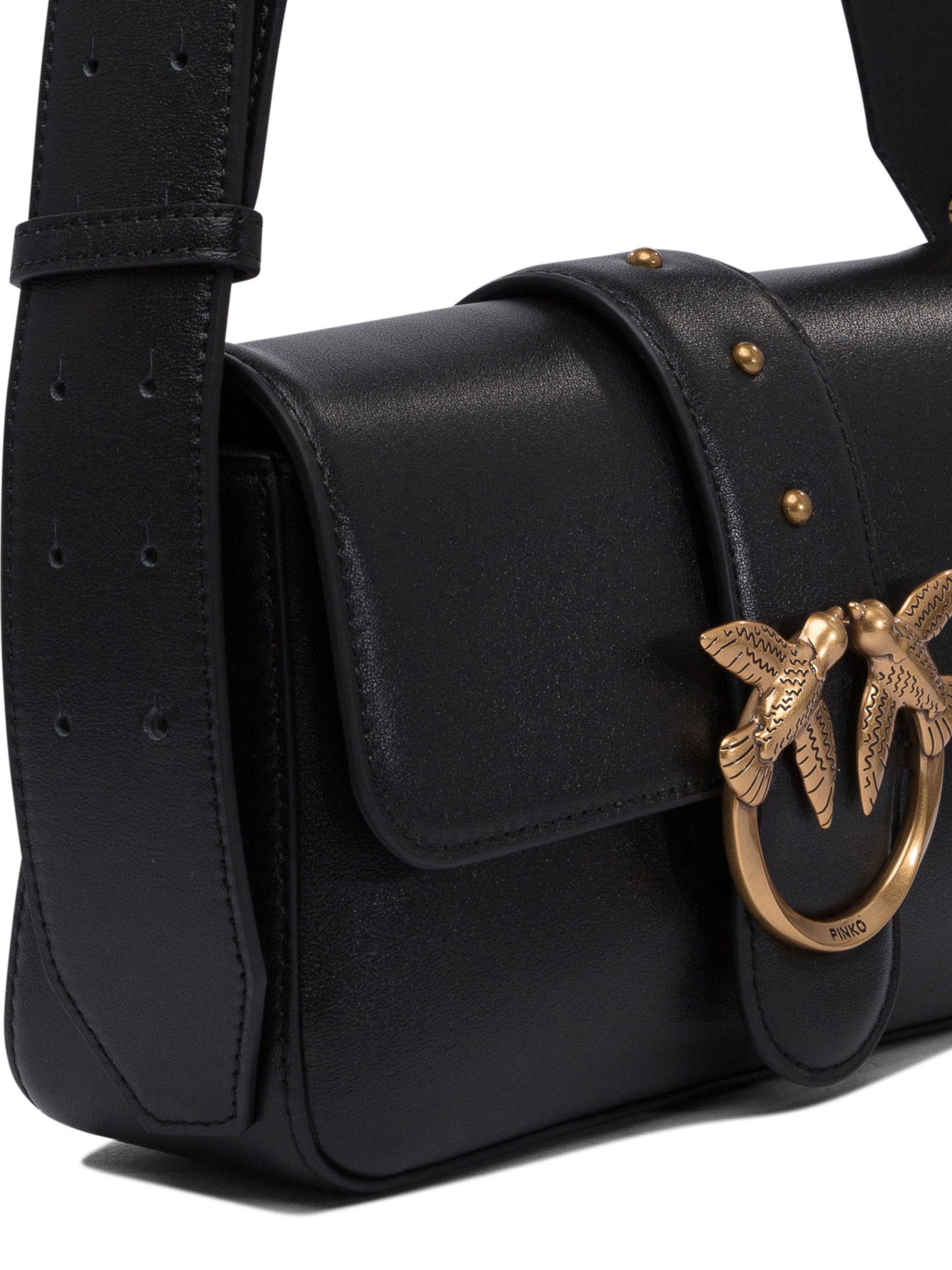 Pinko Borsa a tracolla morbida "Mini Love Bag" in pelle - Black