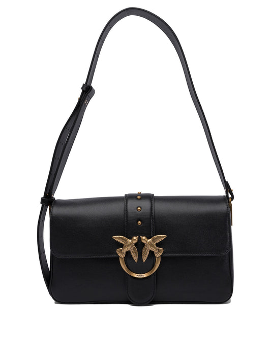 Pinko Borsa morbida a tracolla "Love Bag" in pelle - Black