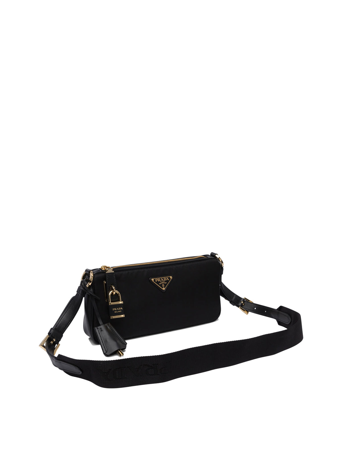 Prada Re-Nylon and leather crossbody bag - Black