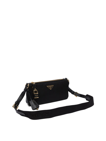 Prada Re-Nylon and leather crossbody bag - Black