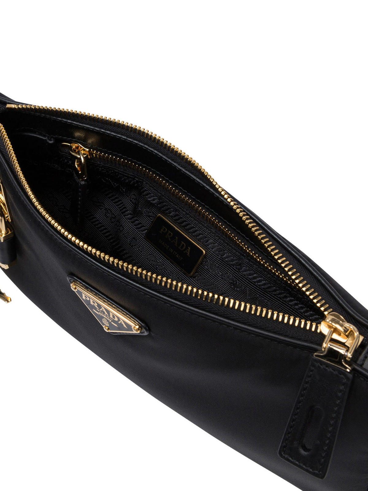 Prada Re-Nylon and leather crossbody bag - Black