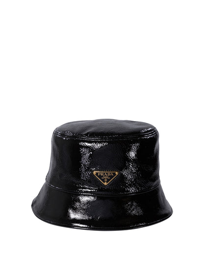 Prada Naplak patent leather bucket hat - Black