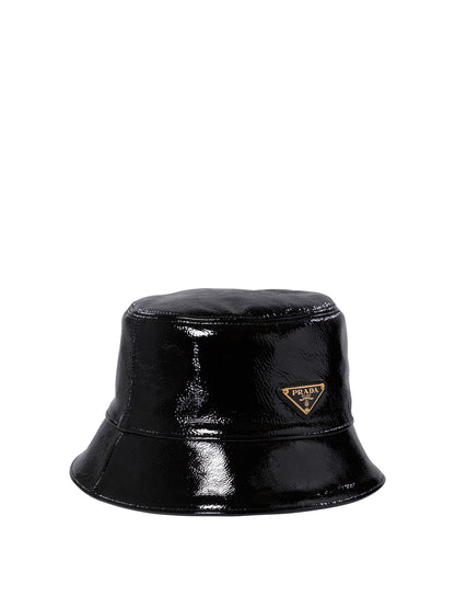 Prada Naplak patent leather bucket hat - Black