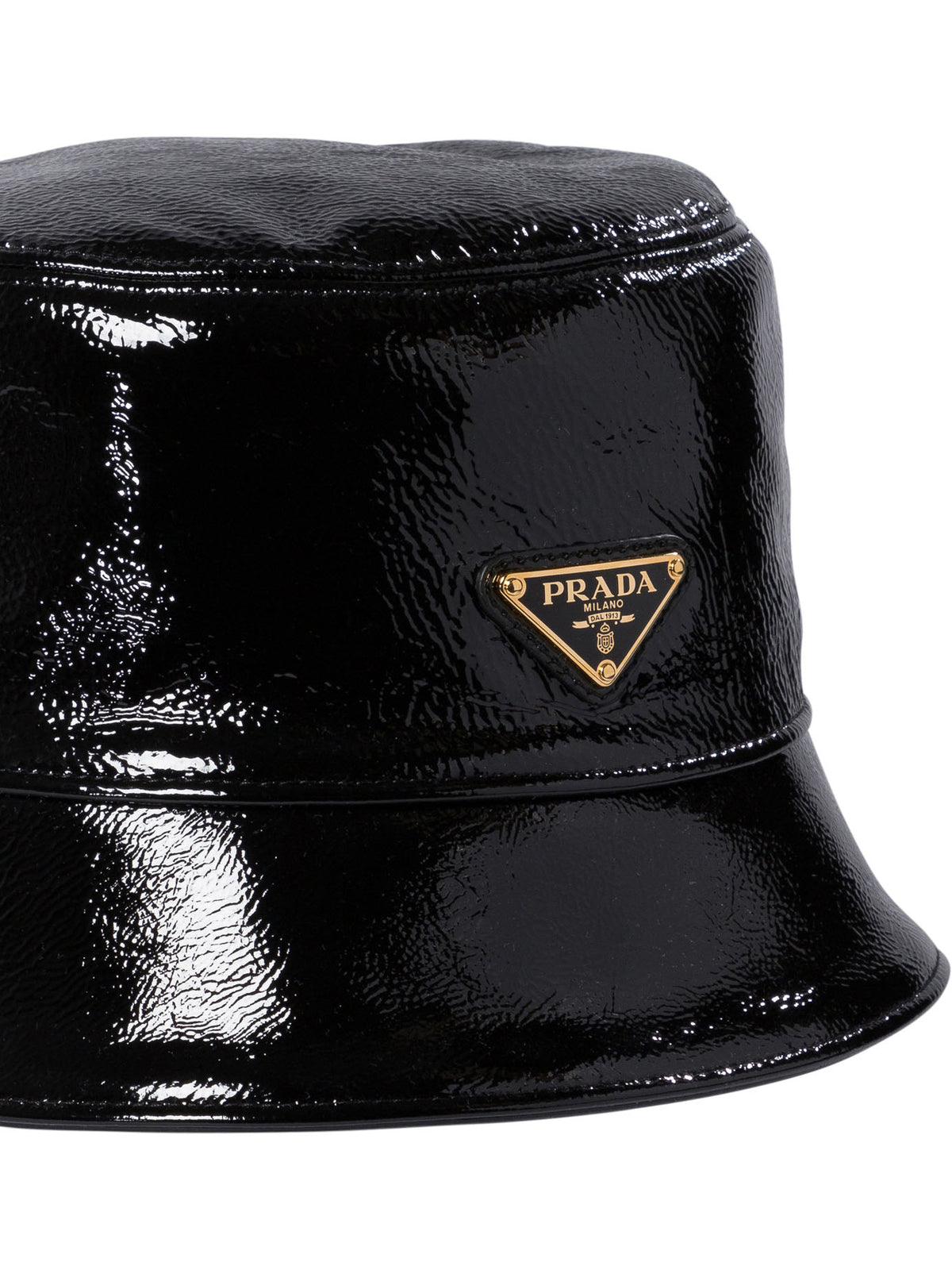 Prada Naplak patent leather bucket hat - Black