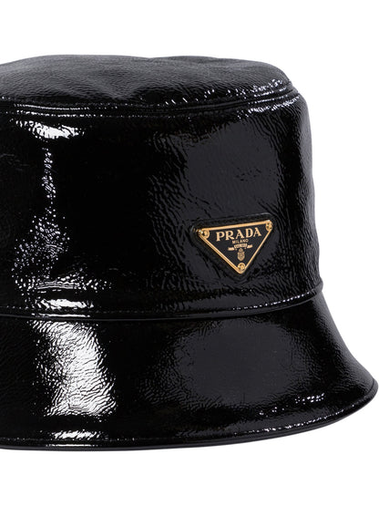 Prada Naplak patent leather bucket hat - Black