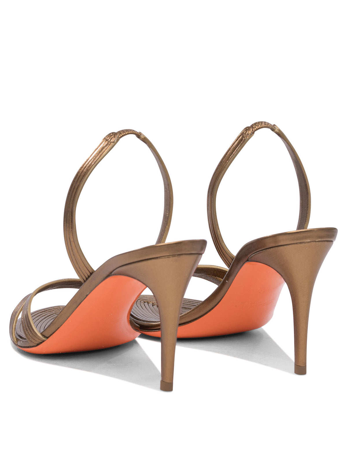 Santoni 85mm leather heeled sandals - Gold