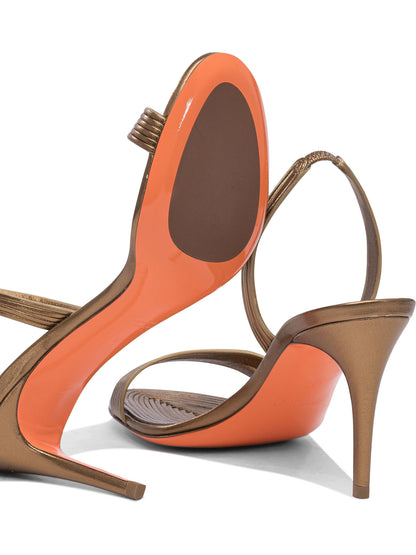 Santoni 85mm leather heeled sandals - Gold