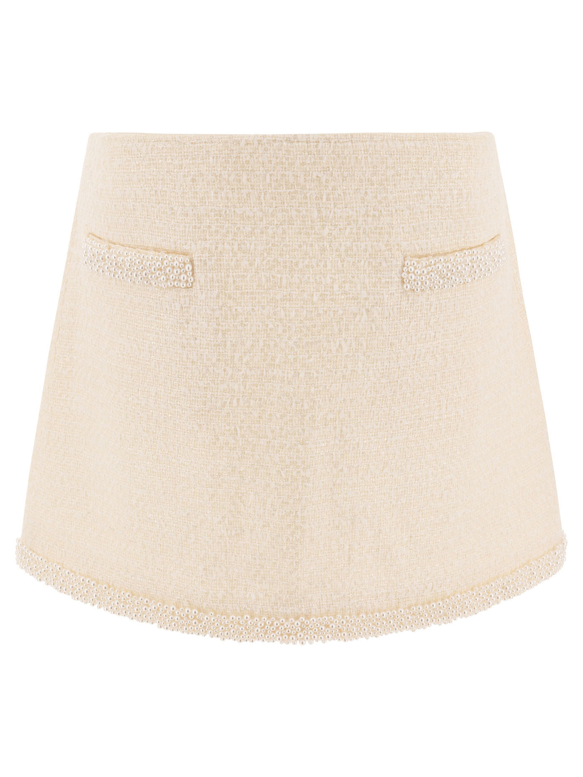 Self-Portrait Beaded miniskirt - Beige
