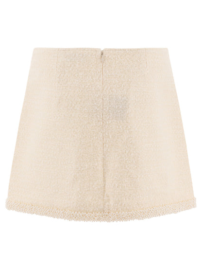 Self-Portrait Beaded miniskirt - Beige