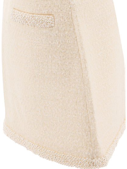 Self-Portrait Beaded miniskirt - Beige