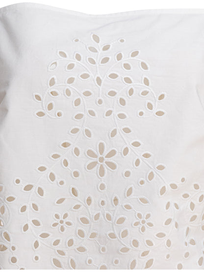 Self-Portrait Cotton embroidered top - White