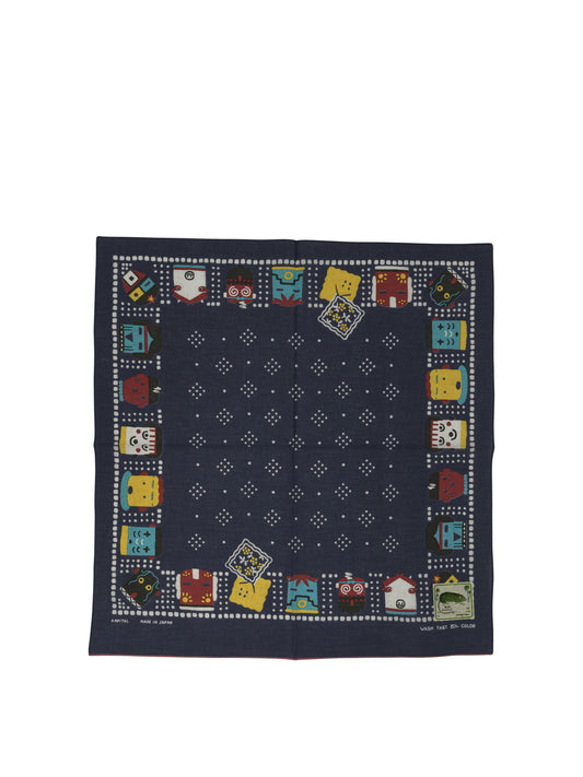 Kapital "Kachina & Peckish Rainbowy" Scarf - Blue