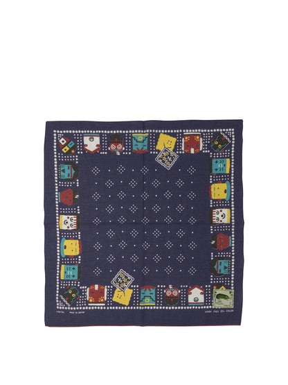Kapital "Kachina & Peckish Rainbowy" Scarf - Blue