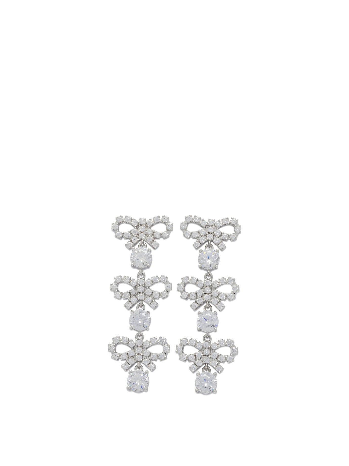 Self-Portrait Drop earrings with bows - Silver