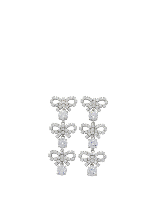 Self-Portrait Drop earrings with bows - Silver
