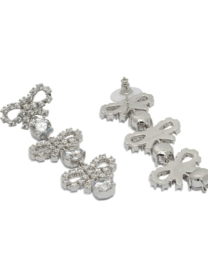 Self-Portrait Drop earrings with bows - Silver