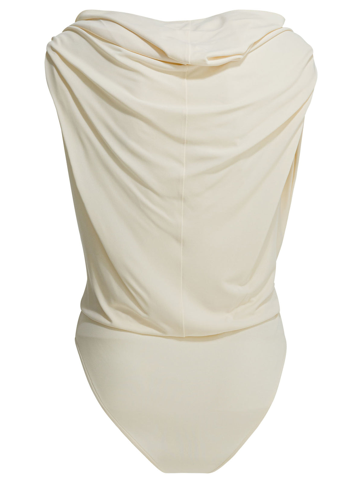 AlaïA Draped bodysuit with hood - White