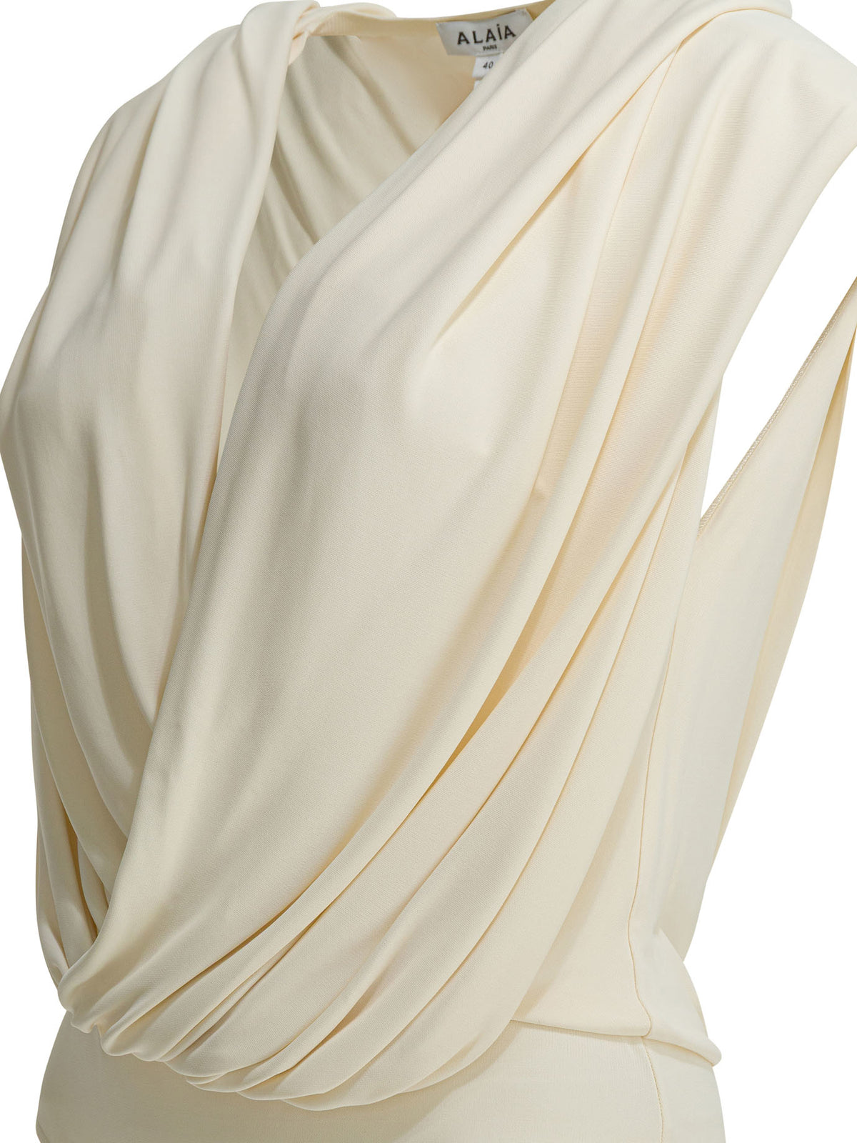 AlaïA Draped bodysuit with hood - White