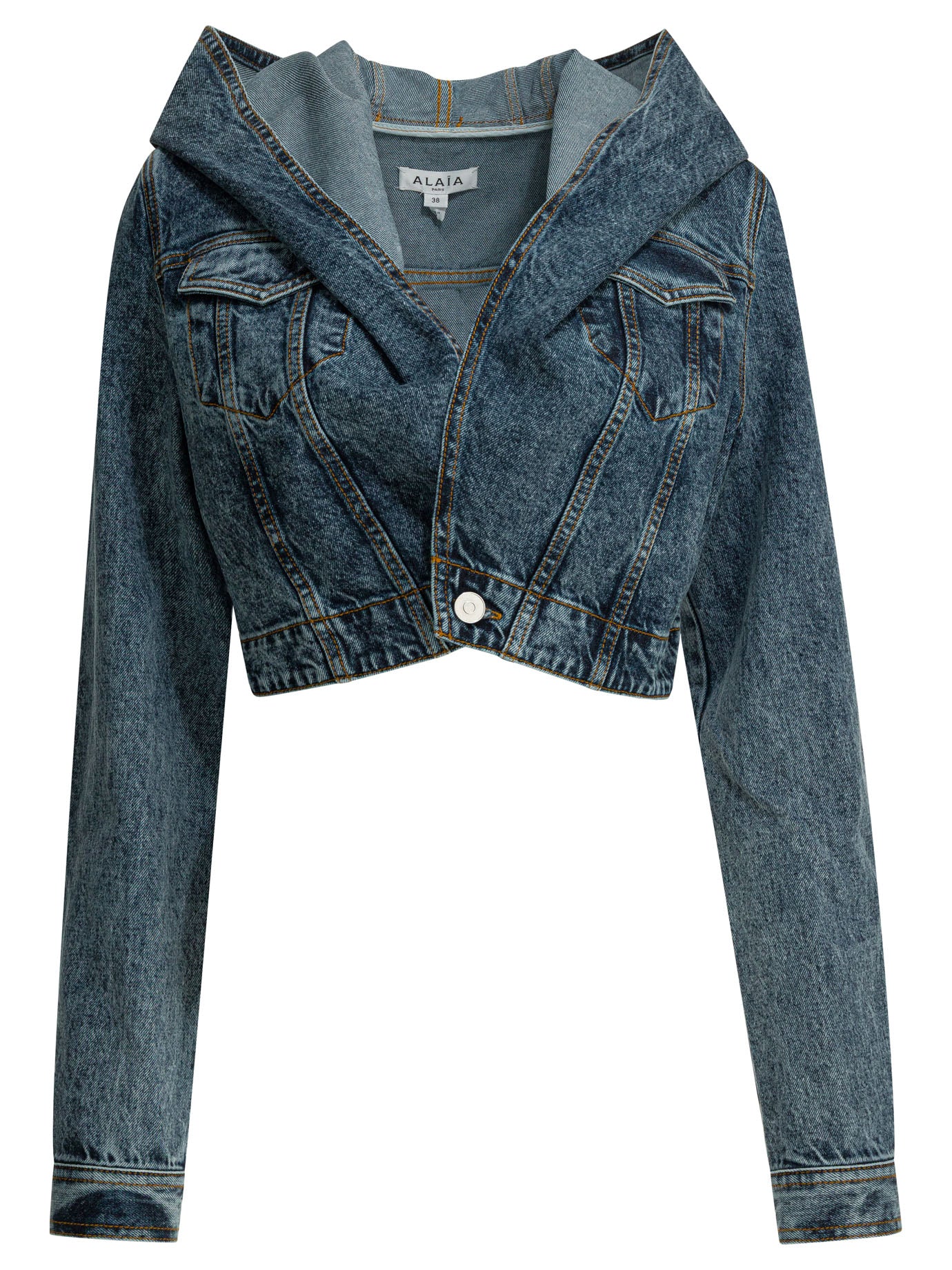AlaïA Denim jacket with hood - Light Blue