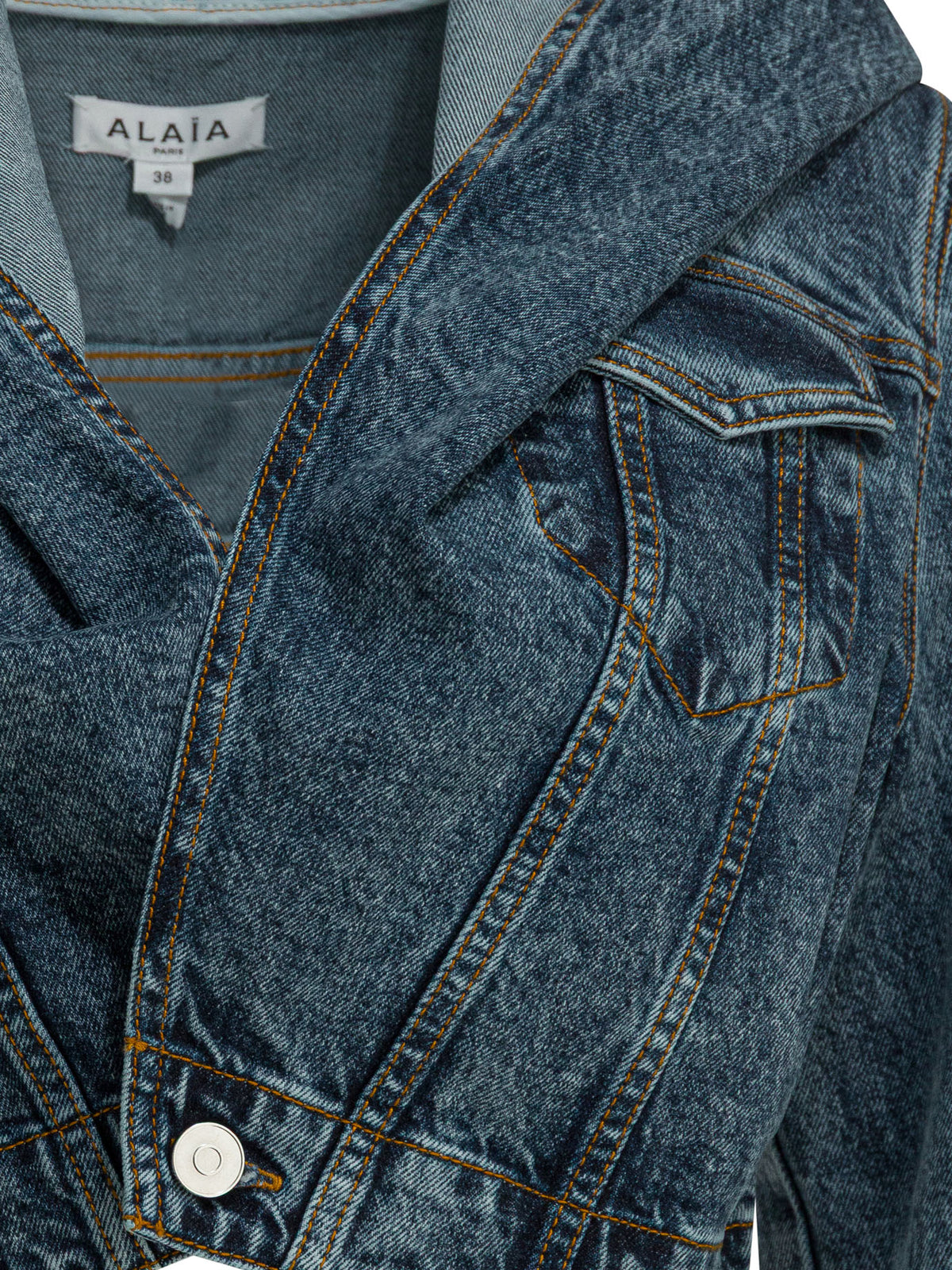 AlaïA Denim jacket with hood - Light Blue