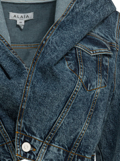 AlaïA Denim jacket with hood - Light Blue
