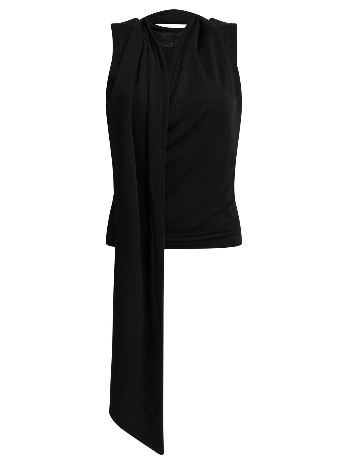 Ami Paris Sleeveless top with lavalliere - Black