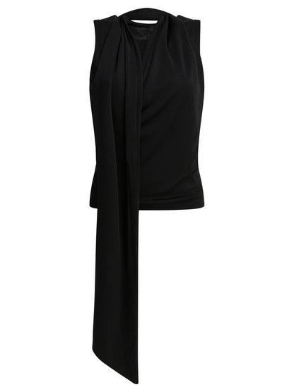 Ami Paris Sleeveless top with lavalliere - Black