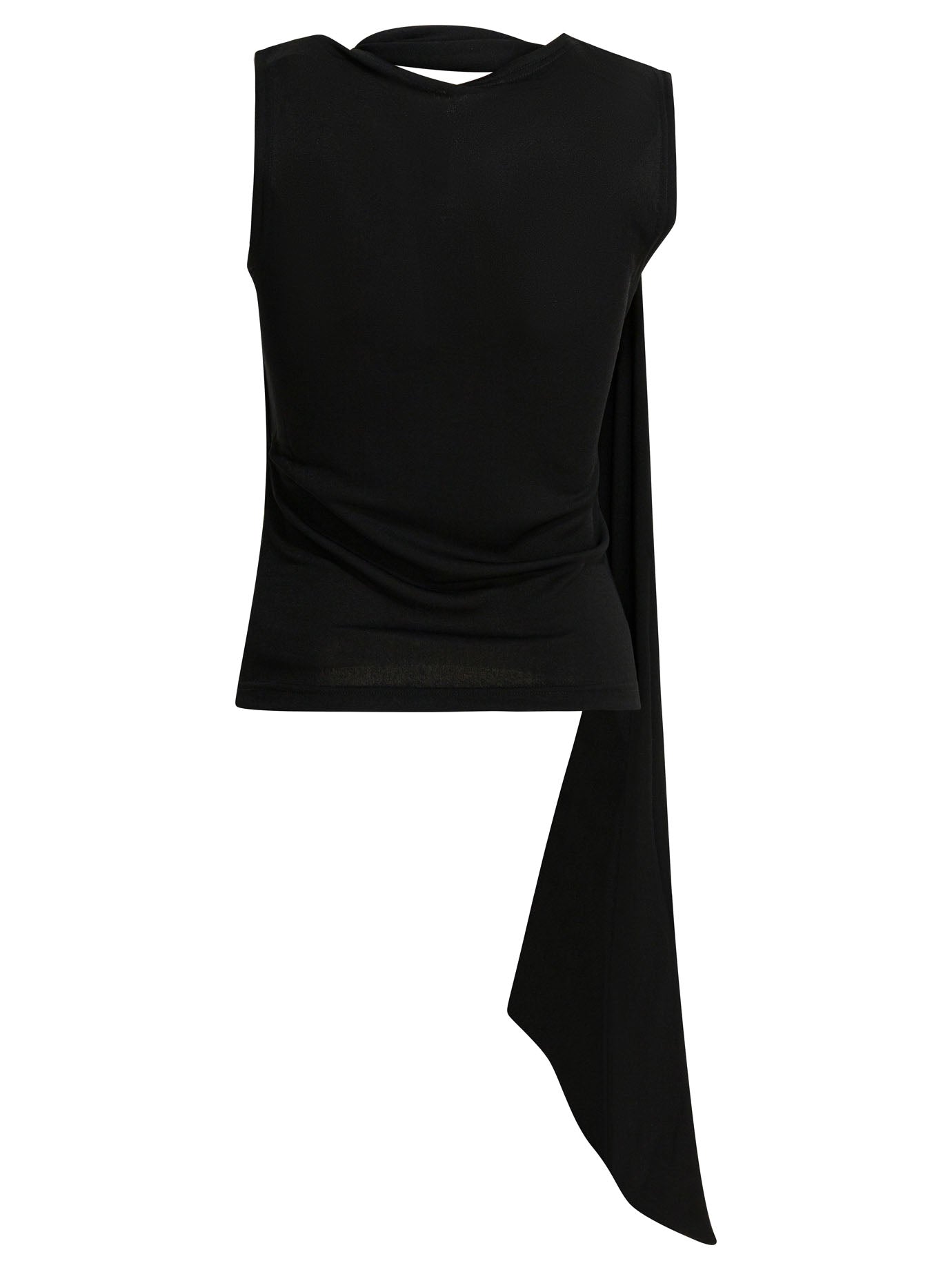 Ami Paris Sleeveless top with lavalliere - Black