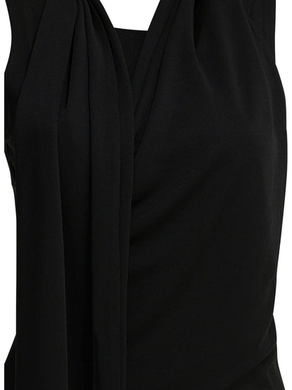 Ami Paris Sleeveless top with lavalliere - Black